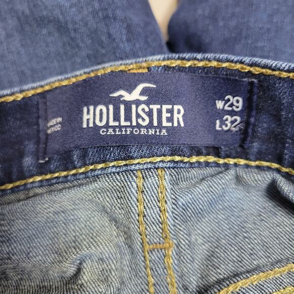 Hollister Denim Jeans Skinny Epic Flex Dark Wash Mens 29x32 Stretch Blue - Picture 4 of 5